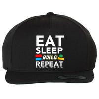Sleep Eat Build Repeat Building Blocks Bricks Master Builder Wool Snapback Cap