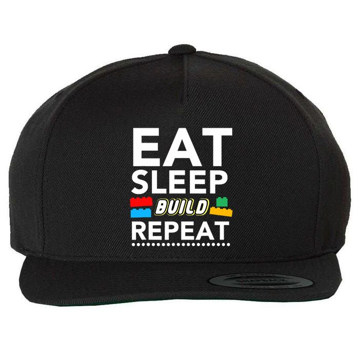 Sleep Eat Build Repeat Building Blocks Bricks Master Builder Wool Snapback Cap