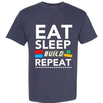 Sleep Eat Build Repeat Building Blocks Bricks Master Builder Garment-Dyed Heavyweight T-Shirt