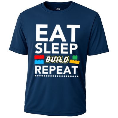 Sleep Eat Build Repeat Building Blocks Bricks Master Builder Performance Shirt