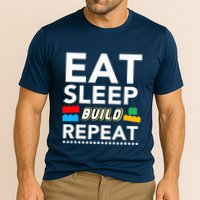 Sleep Eat Build Repeat Building Blocks Bricks Master Builder Performance Shirt