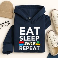 Sleep Eat Build Repeat Building Blocks Bricks Master Builder Hoodie