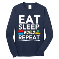 Sleep Eat Build Repeat Building Blocks Bricks Master Builder Long Sleeve Shirt