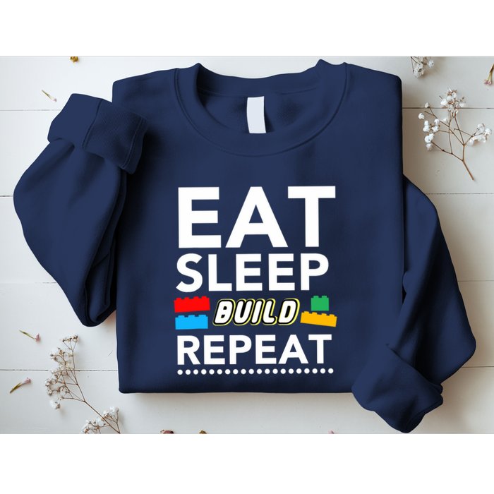 Sleep Eat Build Repeat Building Blocks Bricks Master Builder Sweatshirt