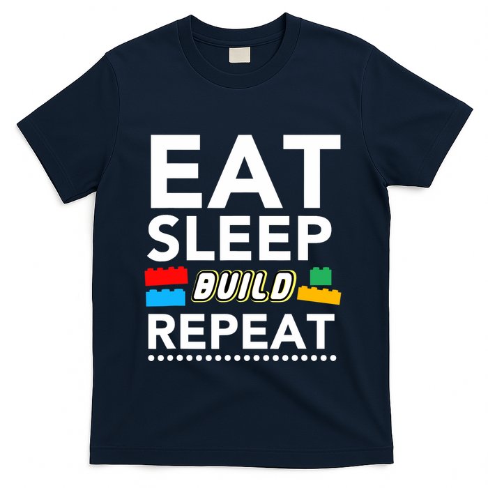 Sleep Eat Build Repeat Building Blocks Bricks Master Builder T-Shirt