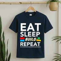 Sleep Eat Build Repeat Building Blocks Bricks Master Builder T-Shirt