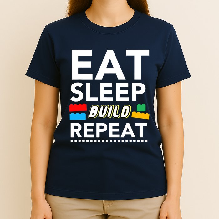 Sleep Eat Build Repeat Building Blocks Bricks Master Builder T-Shirt