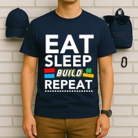 Sleep Eat Build Repeat Building Blocks Bricks Master Builder T-Shirt