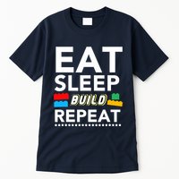 Sleep Eat Build Repeat Building Blocks Bricks Master Builder Tall T-Shirt