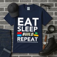 Sleep Eat Build Repeat Building Blocks Bricks Master Builder Tall T-Shirt