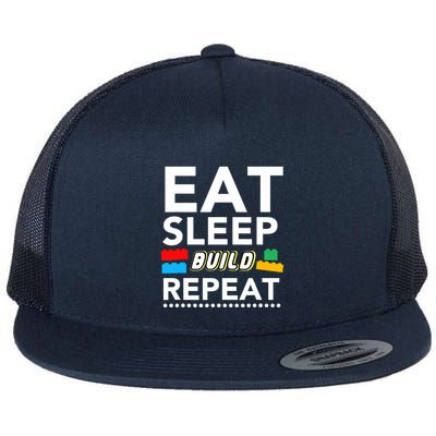 Sleep Eat Build Repeat Building Blocks Bricks Master Builder Flatbill Hat