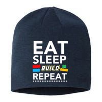 Sleep Eat Build Repeat Building Blocks Bricks Master Builder Sustainable Beanie