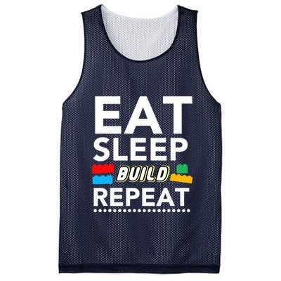 Sleep Eat Build Repeat Building Blocks Bricks Master Builder Mesh Reversible Basketball Jersey Tank