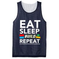 Sleep Eat Build Repeat Building Blocks Bricks Master Builder Mesh Reversible Basketball Jersey Tank