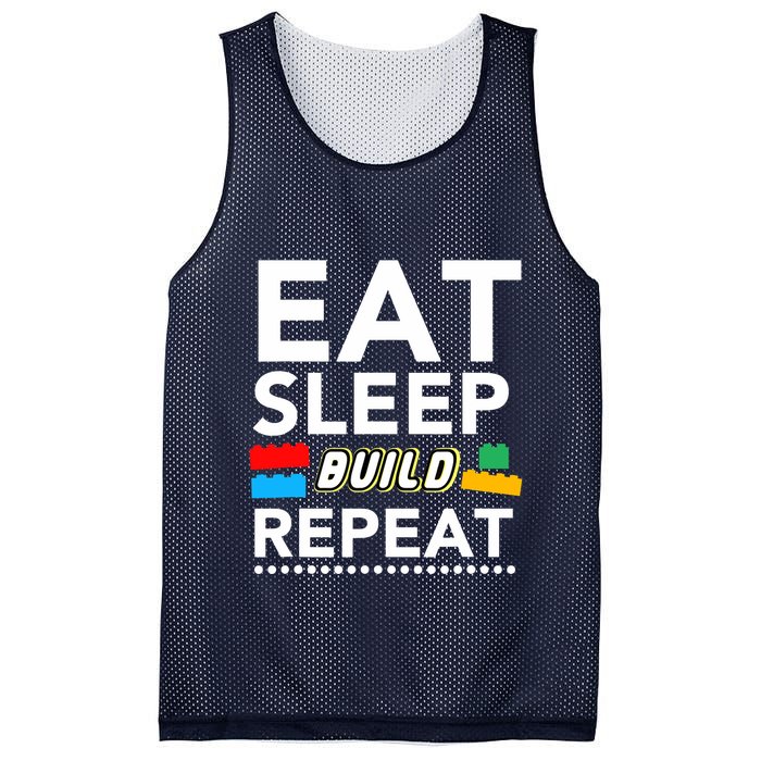 Sleep Eat Build Repeat Building Blocks Bricks Master Builder Mesh Reversible Basketball Jersey Tank