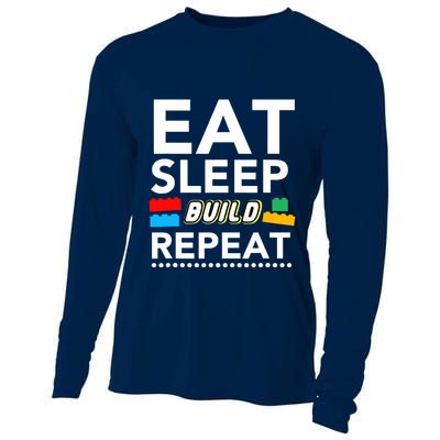 Sleep Eat Build Repeat Building Blocks Bricks Master Builder Cooling Performance Long Sleeve Crew