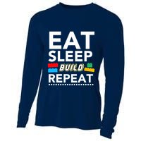 Sleep Eat Build Repeat Building Blocks Bricks Master Builder Cooling Performance Long Sleeve Crew