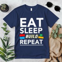 Sleep Eat Build Repeat Building Blocks Bricks Master Builder Premium T-Shirt