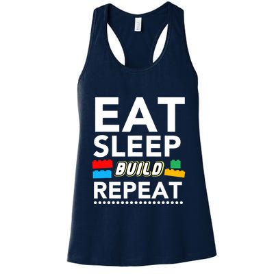 Sleep Eat Build Repeat Building Blocks Bricks Master Builder Womens Tank Top