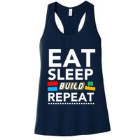 Sleep Eat Build Repeat Building Blocks Bricks Master Builder Womens Tank Top