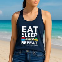 Sleep Eat Build Repeat Building Blocks Bricks Master Builder Womens Tank Top