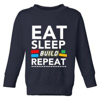 Sleep Eat Build Repeat Building Blocks Bricks Master Builder Toddler Sweatshirt
