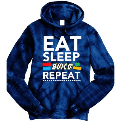 Sleep Eat Build Repeat Building Blocks Bricks Master Builder Tie Dye Hoodie