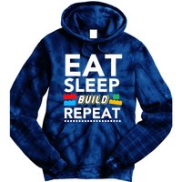 Sleep Eat Build Repeat Building Blocks Bricks Master Builder Tie Dye Hoodie