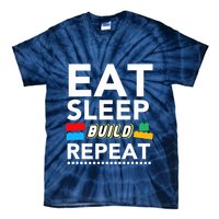 Sleep Eat Build Repeat Building Blocks Bricks Master Builder Tie-Dye T-Shirt
