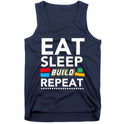Sleep Eat Build Repeat Building Blocks Bricks Master Builder Tank Top