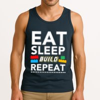 Sleep Eat Build Repeat Building Blocks Bricks Master Builder Tank Top