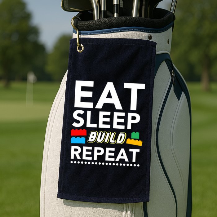 Sleep Eat Build Repeat Building Blocks Bricks Master Builder Golf Towel