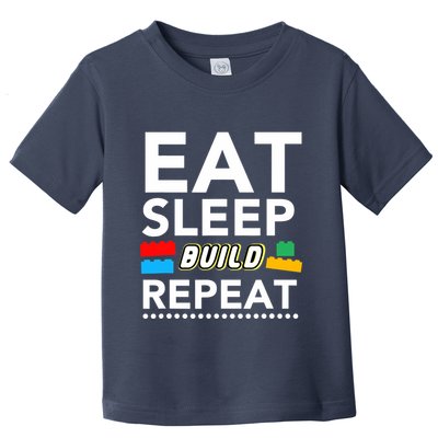 Sleep Eat Build Repeat Building Blocks Bricks Master Builder Toddler T-Shirt