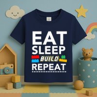 Sleep Eat Build Repeat Building Blocks Bricks Master Builder Toddler T-Shirt