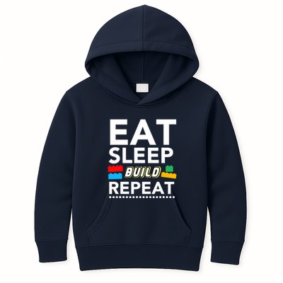Sleep Eat Build Repeat Building Blocks Bricks Master Builder Kids Hoodie