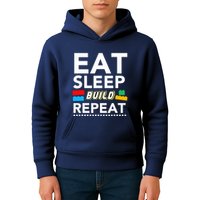 Sleep Eat Build Repeat Building Blocks Bricks Master Builder Kids Hoodie
