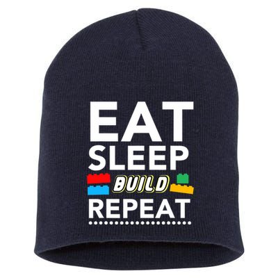 Sleep Eat Build Repeat Building Blocks Bricks Master Builder Short Acrylic Beanie