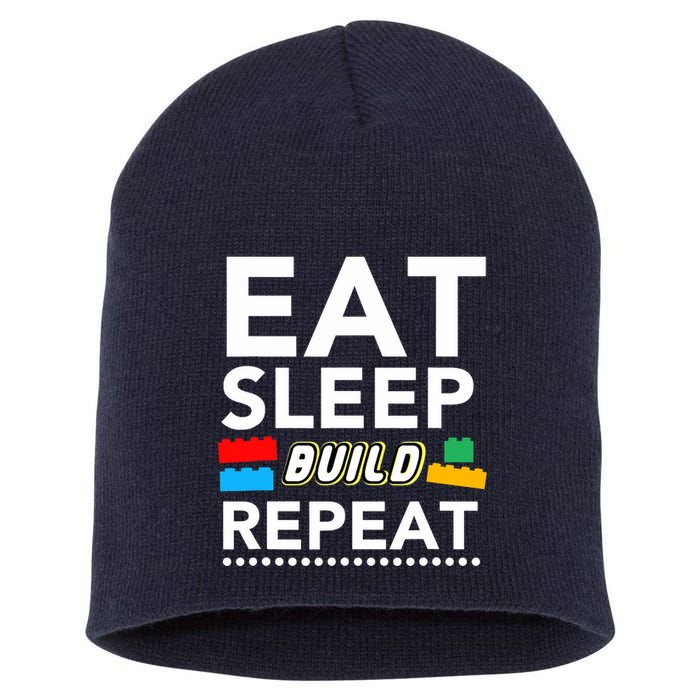 Sleep Eat Build Repeat Building Blocks Bricks Master Builder Short Acrylic Beanie