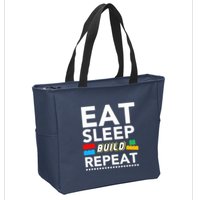 Sleep Eat Build Repeat Building Blocks Bricks Master Builder Zip Tote Bag