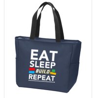 Sleep Eat Build Repeat Building Blocks Bricks Master Builder Zip Tote Bag