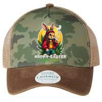 Stoned Easter bunny with joint 420 Marijuana Easter 420 Legacy Tie Dye Trucker Hat