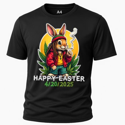 Stoned Easter bunny with joint 420 Marijuana Easter 420 Performance Shirt