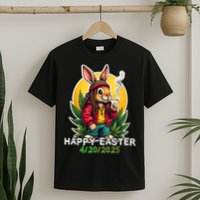 Stoned Easter bunny with joint 420 Marijuana Easter 420 T-Shirt