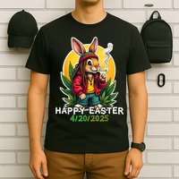 Stoned Easter bunny with joint 420 Marijuana Easter 420 T-Shirt