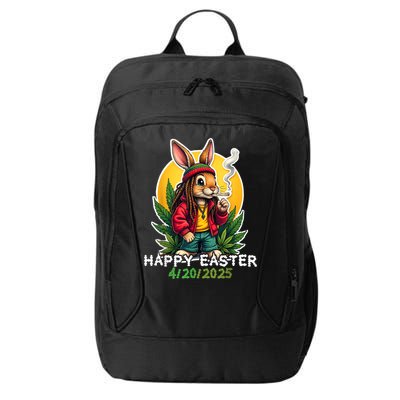 Stoned Easter bunny with joint 420 Marijuana Easter 420 City Backpack