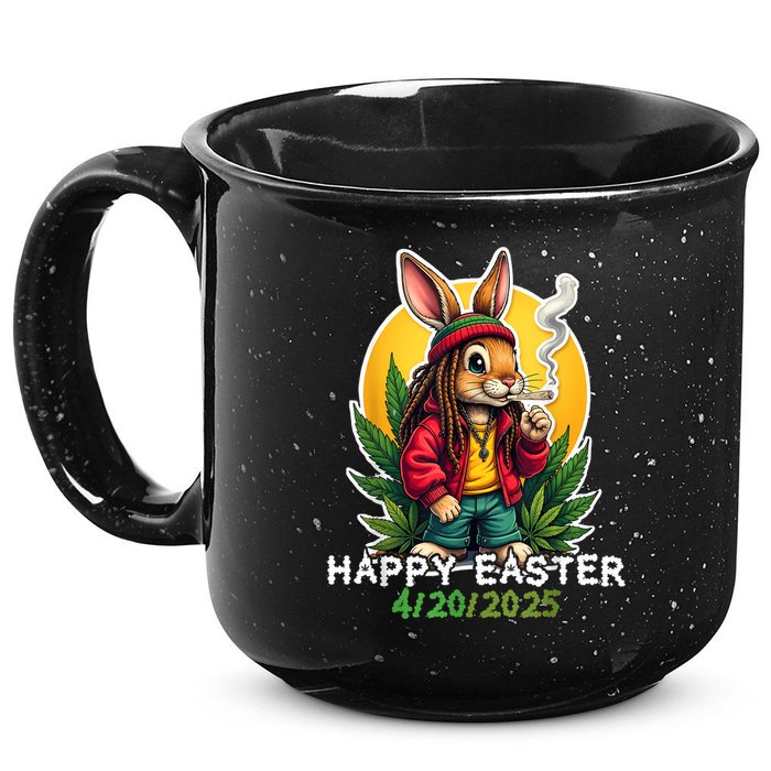 Stoned Easter bunny with joint 420 Marijuana Easter 420 15oz Campfire Ceramic Mug