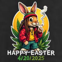 Stoned Easter bunny with joint 420 Marijuana Easter 420 Beanie