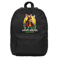 Stoned Easter bunny with joint 420 Marijuana Easter 420 16 in Basic Backpack