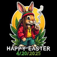 Stoned Easter bunny with joint 420 Marijuana Easter 420 16 in Basic Backpack