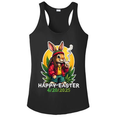 Stoned Easter bunny with joint 420 Marijuana Easter 420 Ladies PosiCharge Competitor Racerback Tank